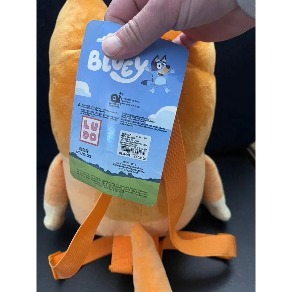 Bluey Bingo Plush Backpack Kids Orange Character Bag Adjustable Straps 30016-0